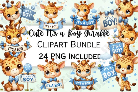 Download Cute It's a Boy Giraffe Clipart - Cute Collection
