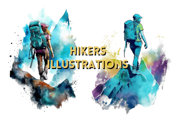 Download Hiking: Watercolor Hikers Clipart PNG - Premium Resources