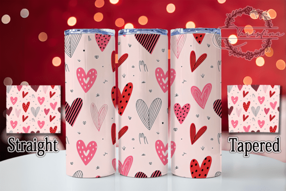 Download Cute Doodle Valentine Hearts Tumbler - Cute Collection