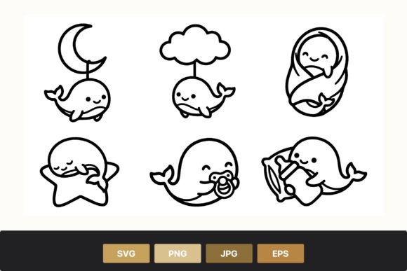 Download Cute Whale Baby Line Art - Cute Collection