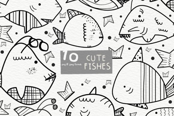 Download Cute Fishes Digital Stamps - Cute Collection