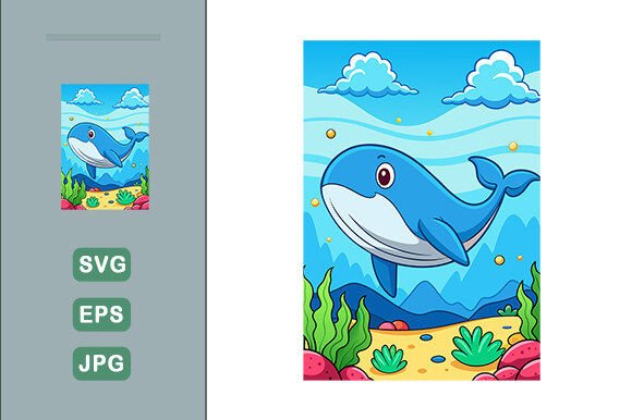 Download Fishes Whale Cute Water Landscape Backgr - Cute Collection