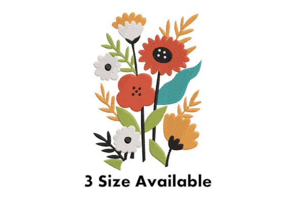 Download Colorful Wildflower Embroidery Design - Embroidery design Collection