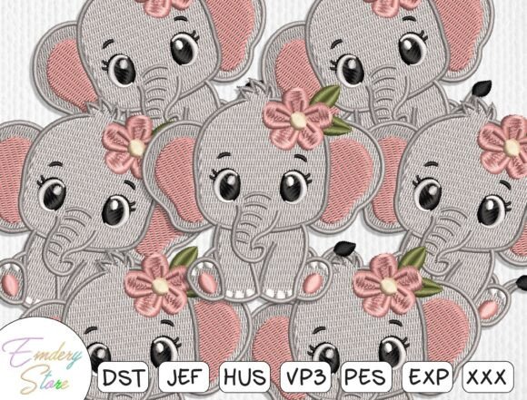 Download Cute Elephant Embroidery Patch Design - Cute Collection