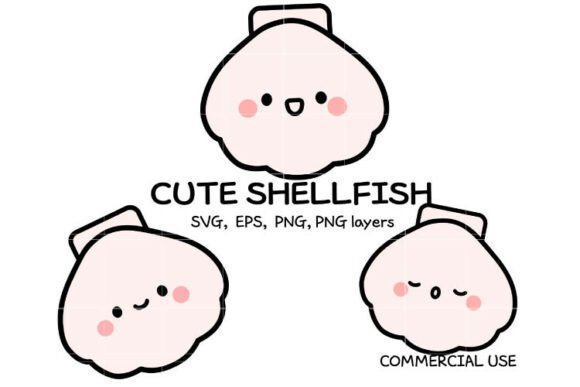 Download Cute Shellfish SVG Bundle | Kawaii Seash - Cute Collection