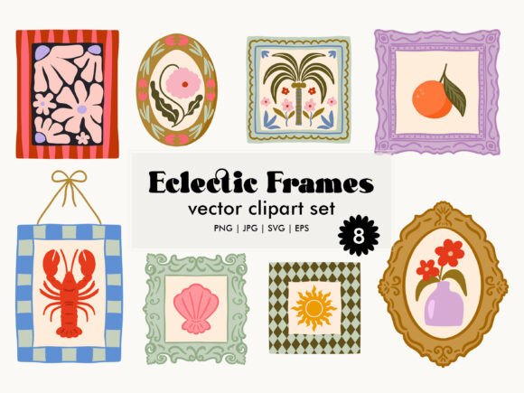 Download Eclectic Frames Vector Clipart Set - Set Collection