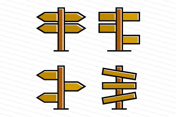 Download Road Sign and Guidepost Clipart Set - Set Collection