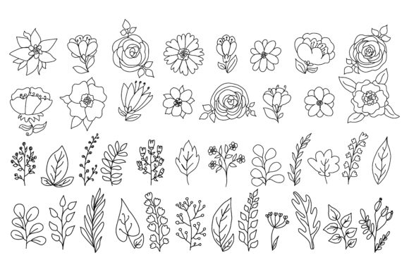 Download One Line Flowers Set - Set Collection