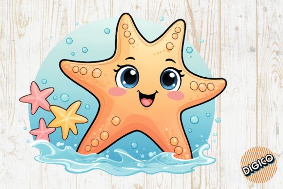 Download Cute Cartoon Ocean Sea Star Illustration - Cute Collection