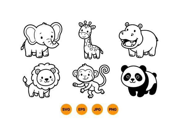Download Cute Jungle Animal Clipart - Cute Collection