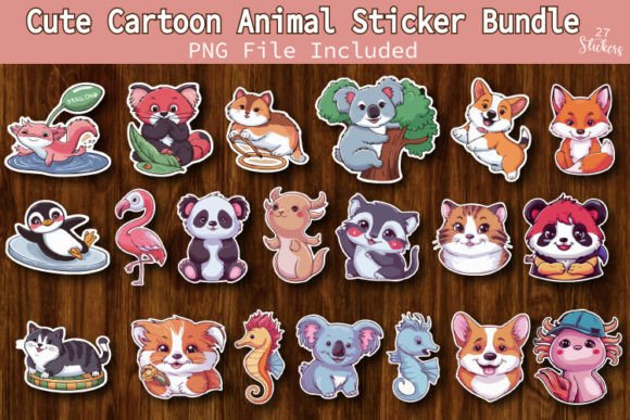 Download Cute Cartoon Animal Sticker Bundle - Cute Collection