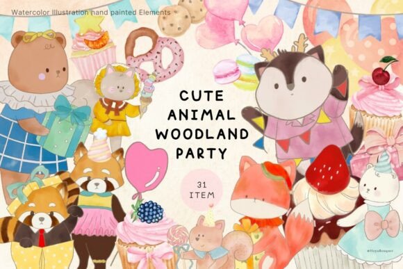 Download Cute Animal Woodland Party 31 ITEM - Cute Collection