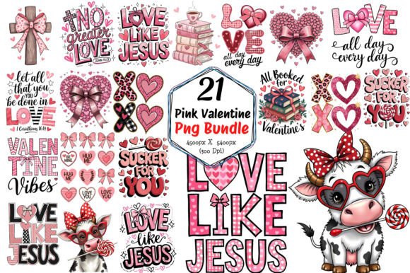 Download Pink Valentine Png Bundle - Ink Collection