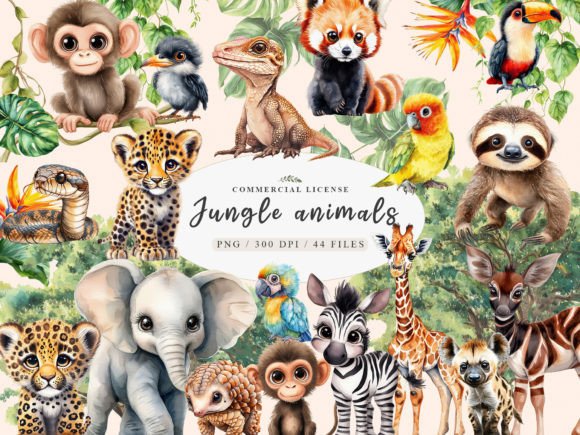 Download Safari Animals Png, Cute Jungle Animal - Cute Collection