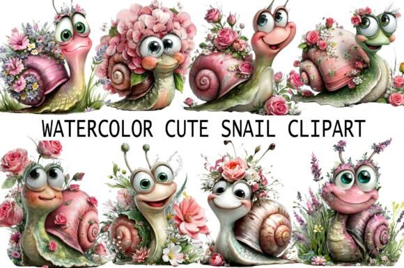 Download Watercolor Cute Snail Clipart - Cute Collection