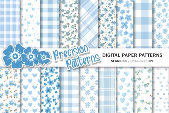 Download Baby Blue Digital Paper Set - Set Collection