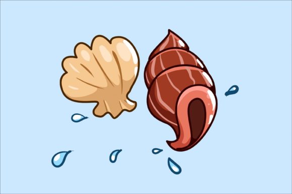 Download Cute Conch and Shellfish Cartoon - Cute Collection
