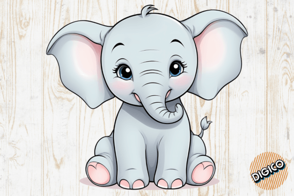 Download Cute Cartoon Baby Elephant - Cute Collection