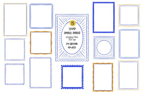 Download 15 Stamp Doodle Border PNG JPG – Cute Po - Cute Collection