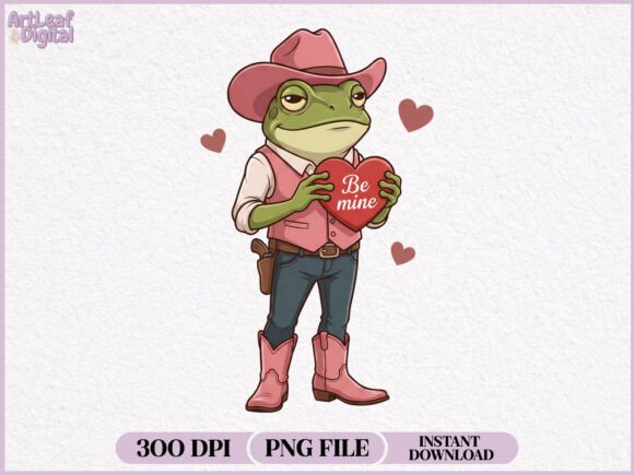 Download Cute Cowboy Frog Valentine's Day PNG - Cute Collection