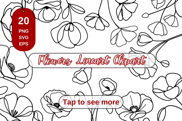 Download Line Art Floral Set, Flowers Line Art - Set Collection