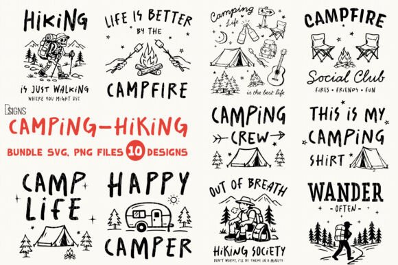 Download Camping SVG Hiking Adventure PNG Bundle - Hiking Collection