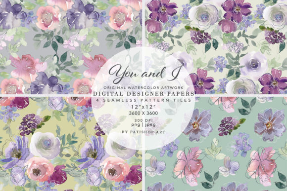 Download Watercolor Floral Seamless Pattern Set - Set Collection