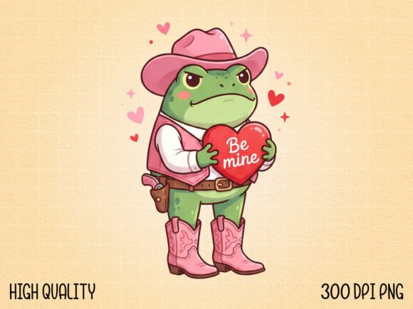 Download Cute Valentine Frog Cowboy Clipart PNG - Cute Collection