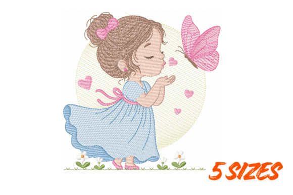 Download Butterfly Girl Embroidery Design Cute - Cute Collection