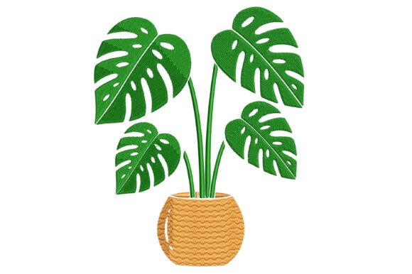 Download Monstera Plant Embroidery Design - Embroidery design Collection